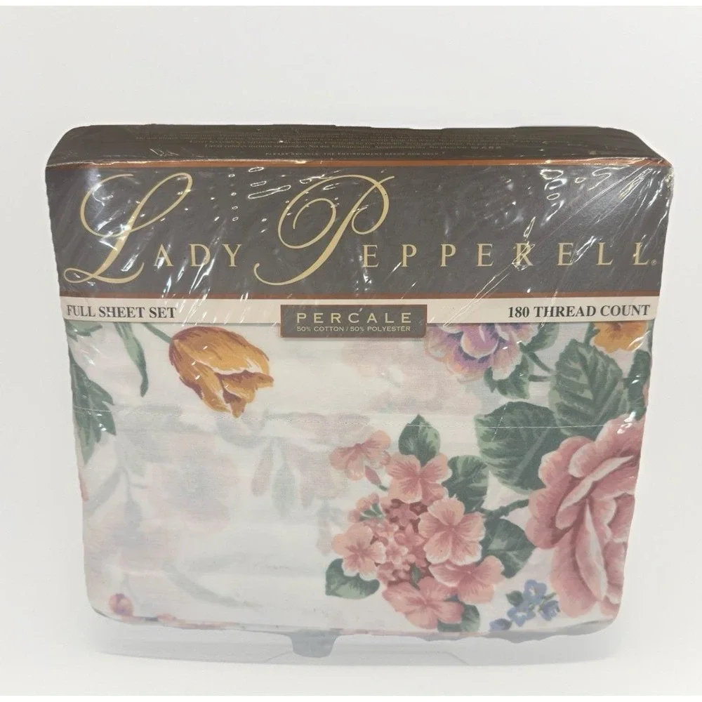 NEW Vtg Lady Pepperell Sheet‎ Set Victoria's Garden Floral Sheets Full 4pc NIP